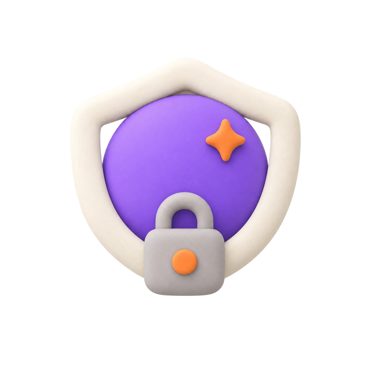Matte clay icon of an AI orb wrapped in a clay shield, representing secure agent context