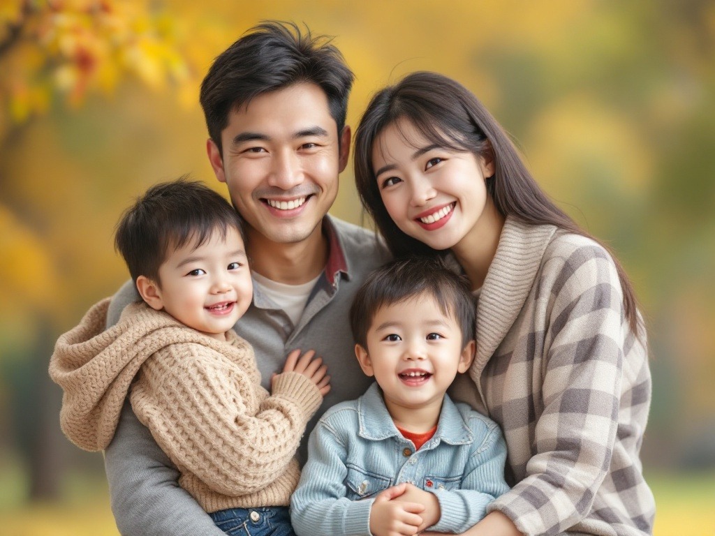 Asian families of 4 members