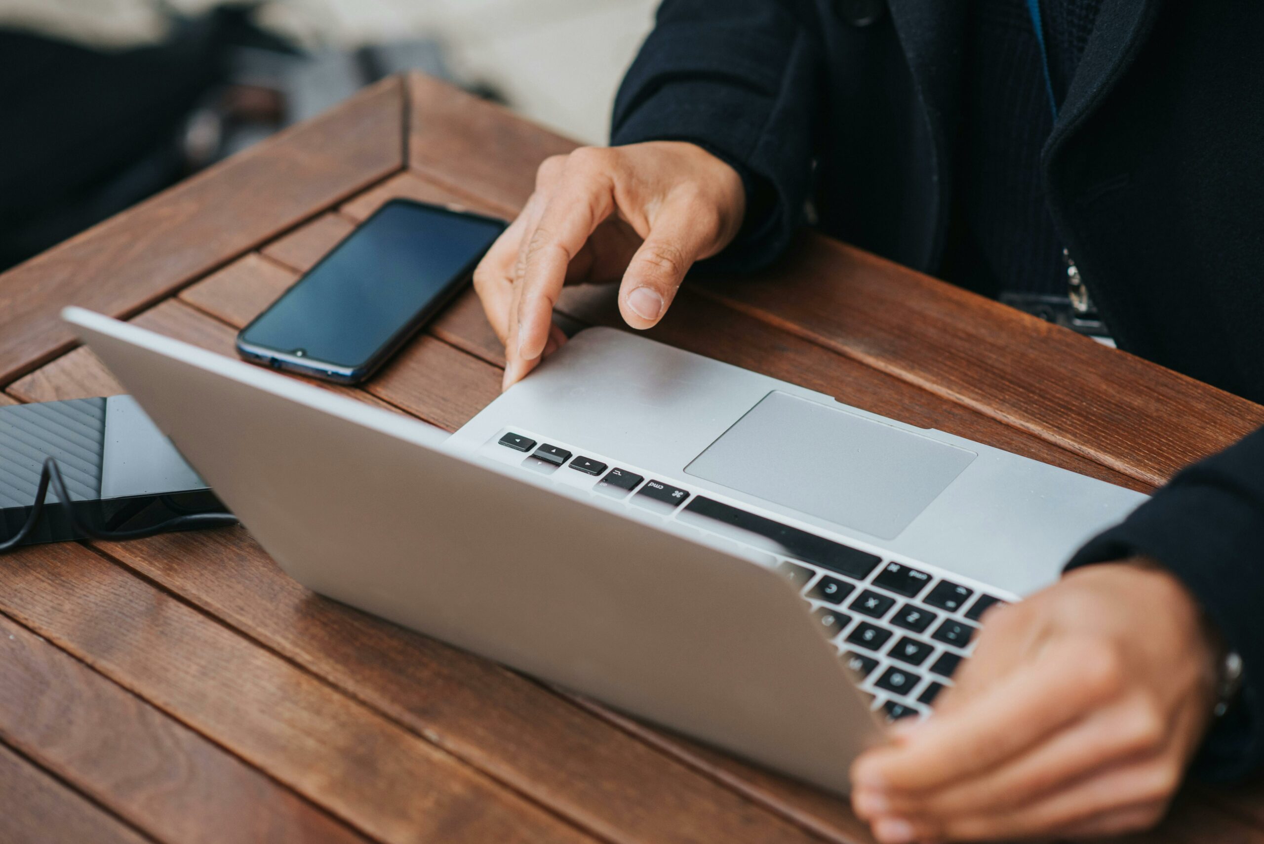 an employee working with laptop