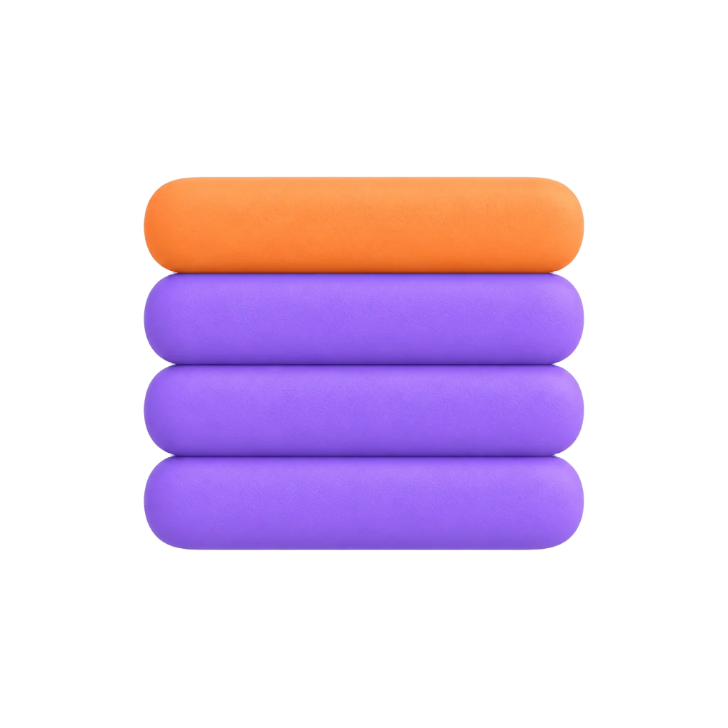 Matte clay icon of stacked log rows