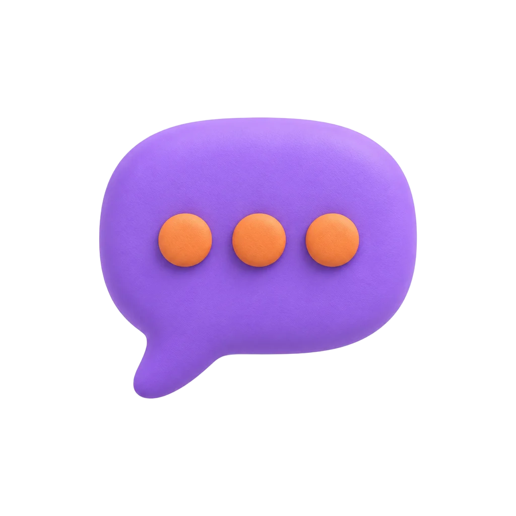 Matte clay icon of a speech bubble