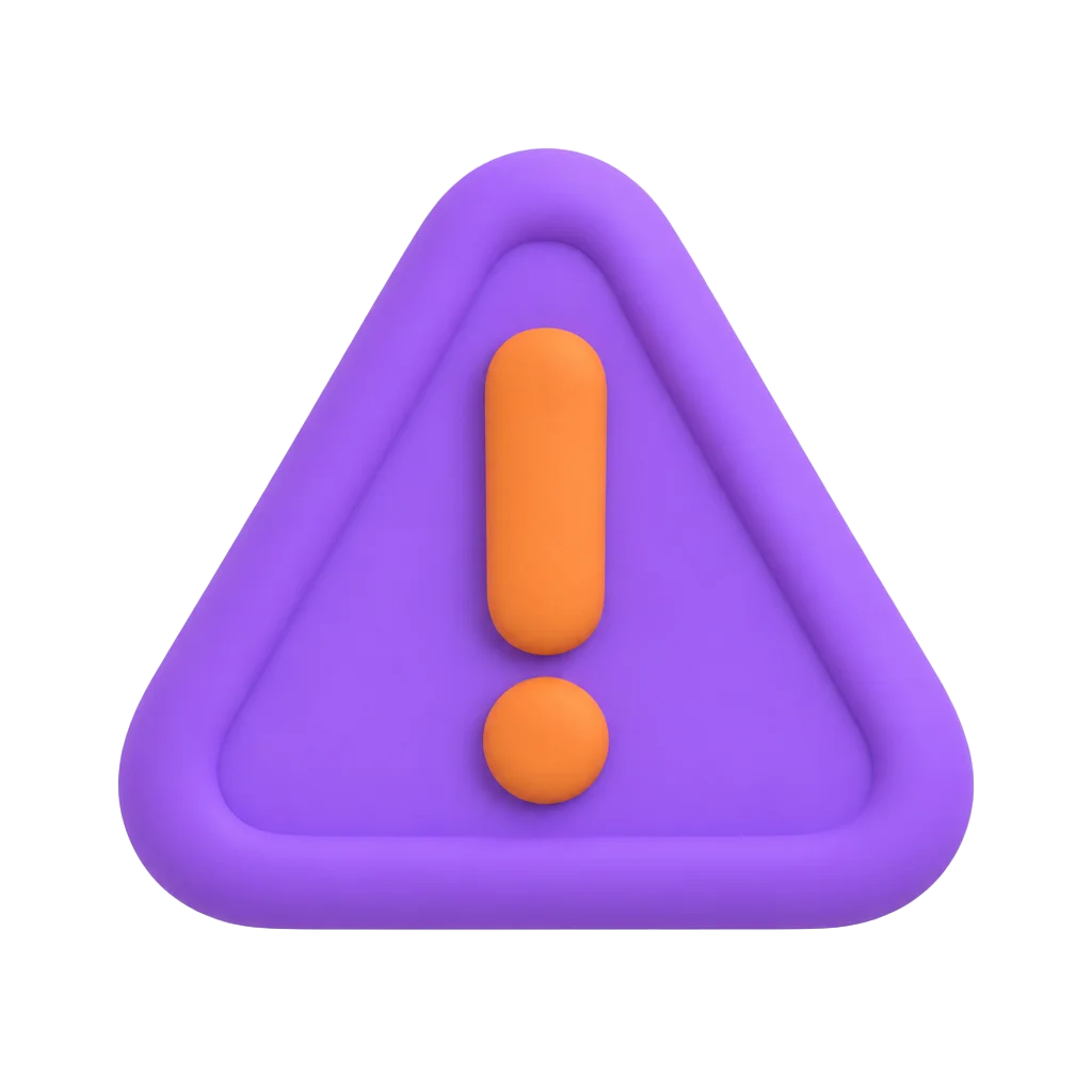 Matte clay icon of a warning triangle